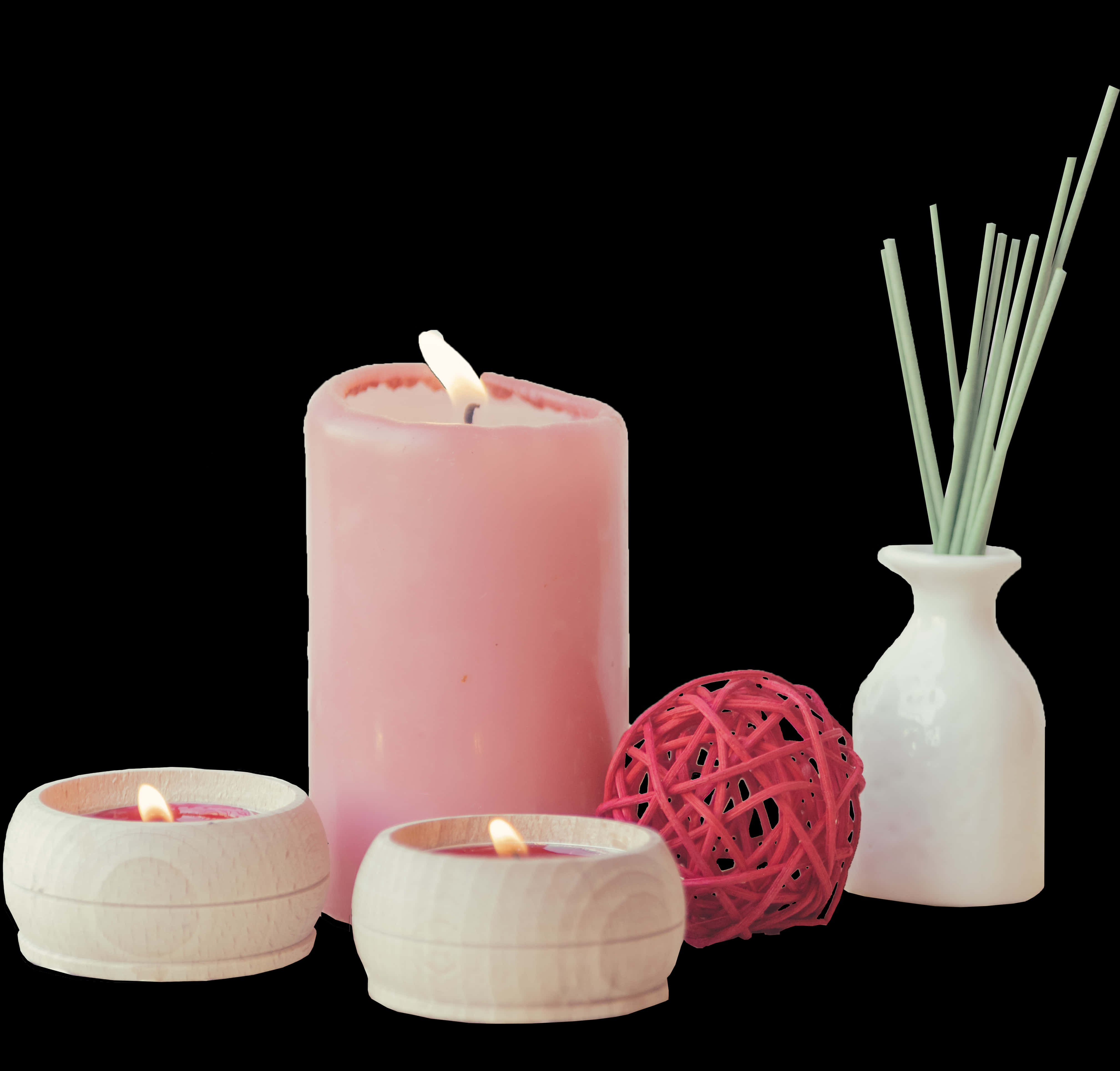 Pink Candlesand Home Decor PNG image