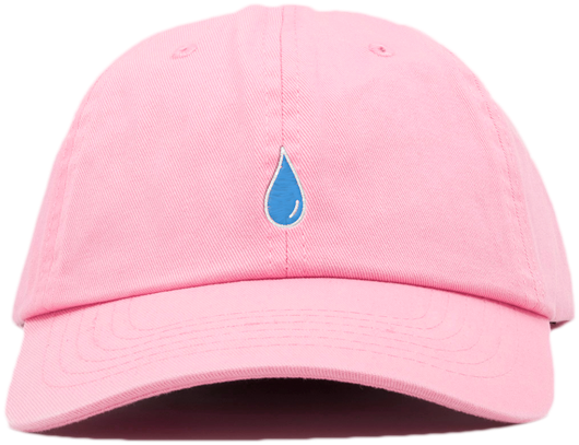 Pink Cap Blue Teardrop Embroidery PNG image