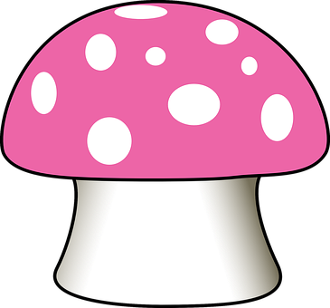 Pink Capped Mushroom Vector PNG image