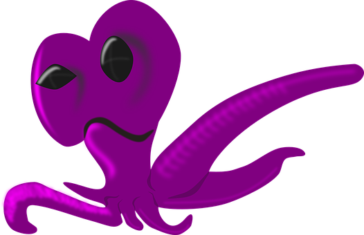 Pink Cartoon Alien Illustration PNG image