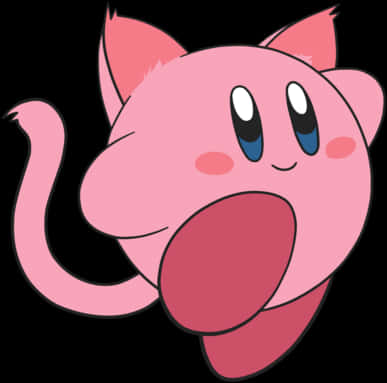 Pink_ Cartoon_ Character_with_ Cat_ Ears PNG image