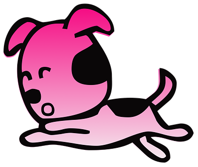 Pink Cartoon Dog Graphic PNG image