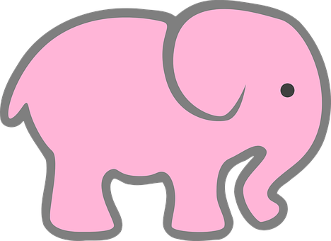 Pink Cartoon Elephant PNG image