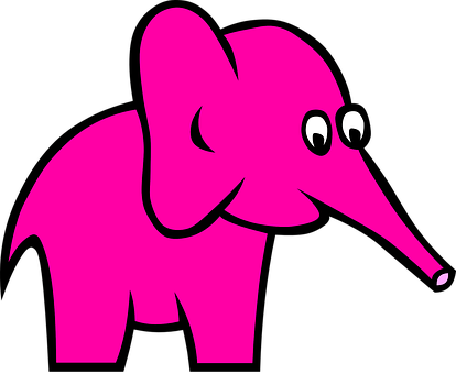 Pink Cartoon Elephant PNG image