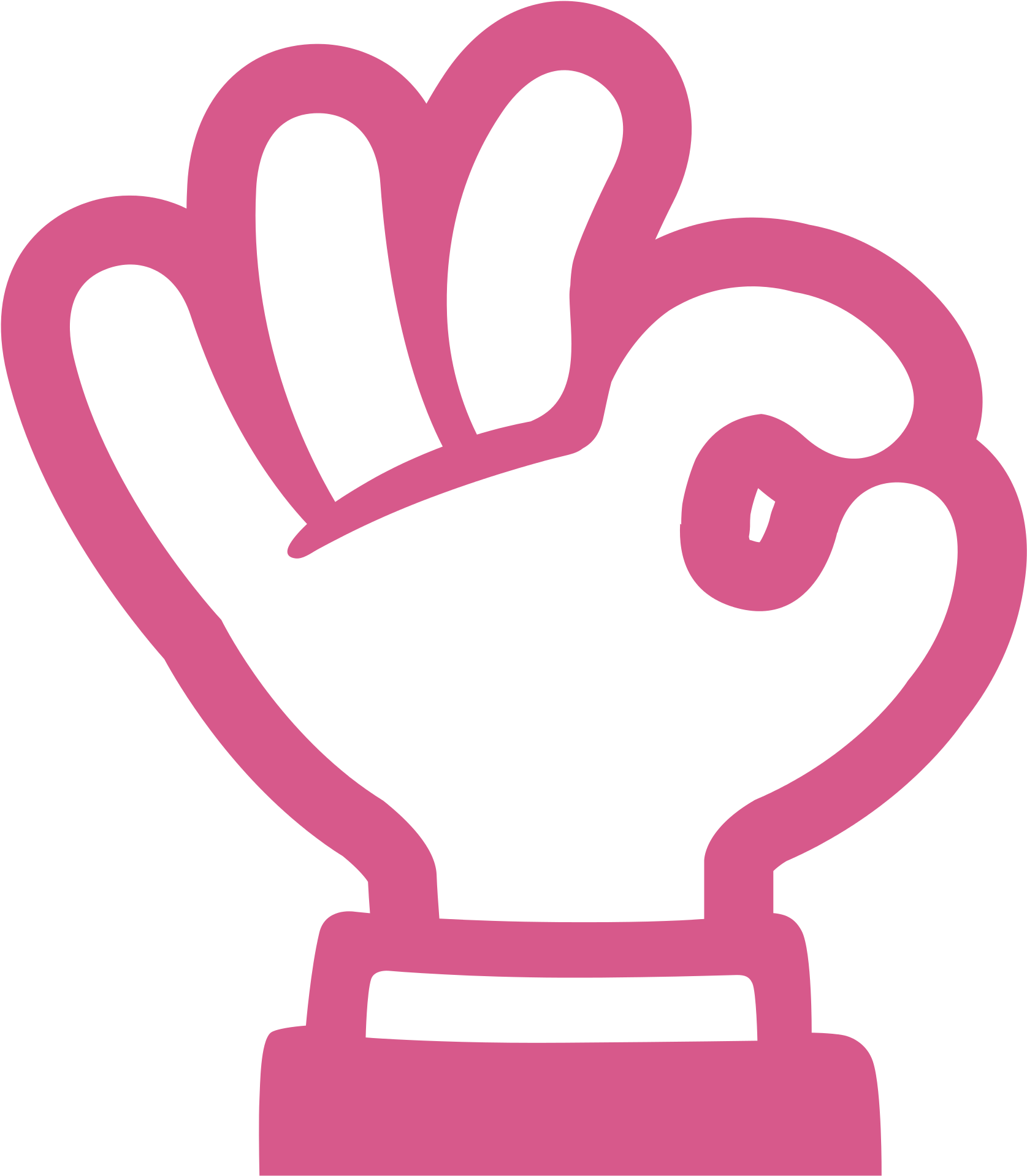 Pink Cartoon Glove Hand Gesture PNG image