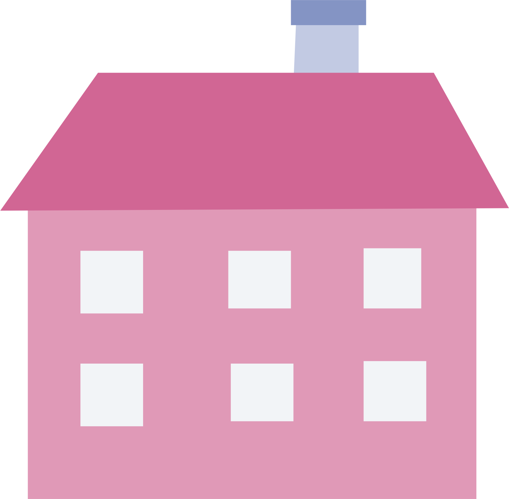 Pink Cartoon House Vector PNG image