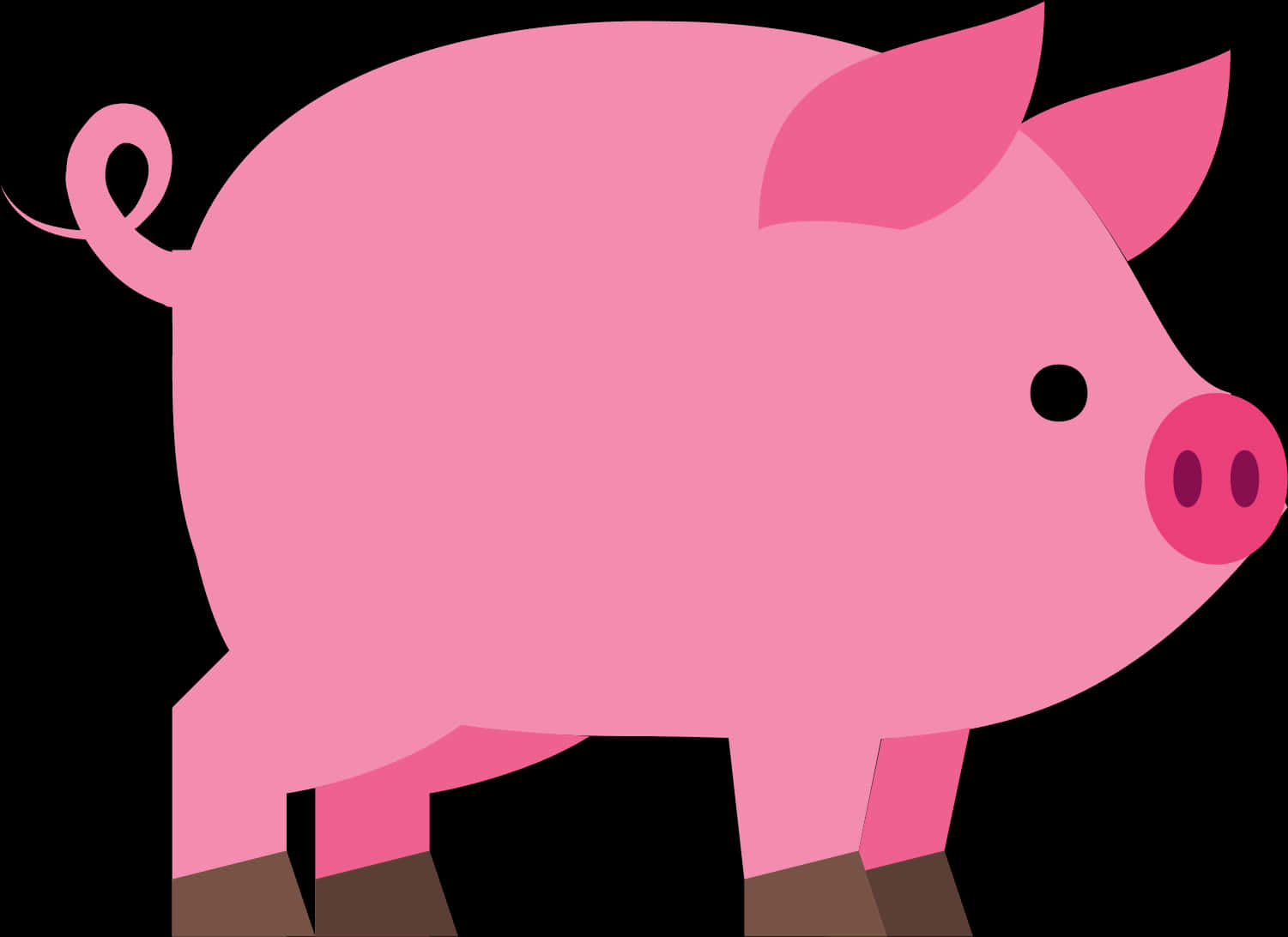 Pink Cartoon Pig Illustration PNG image