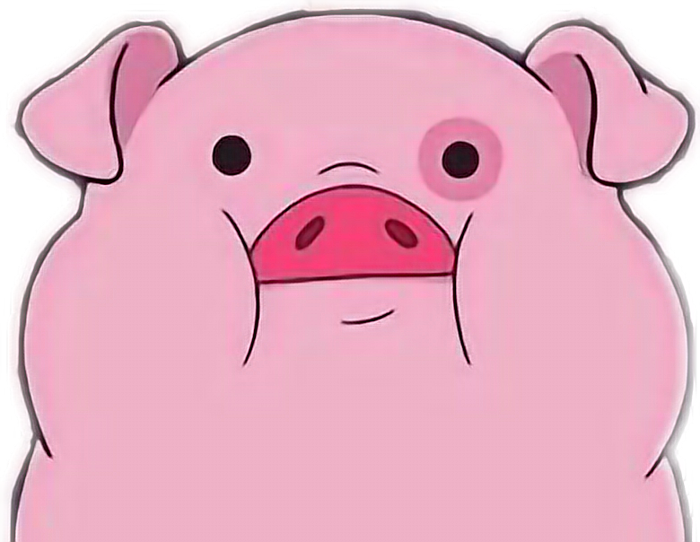 Pink Cartoon Pig Sticker PNG image