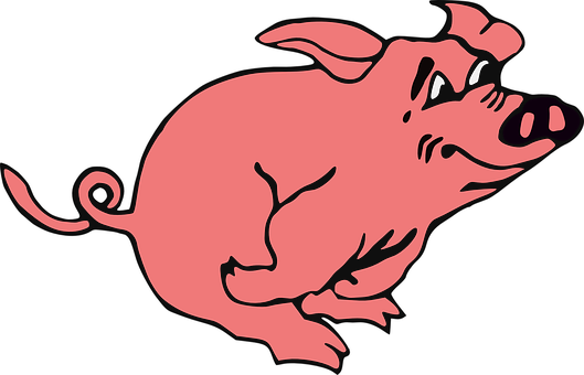 Pink Cartoon Pig Vector PNG image