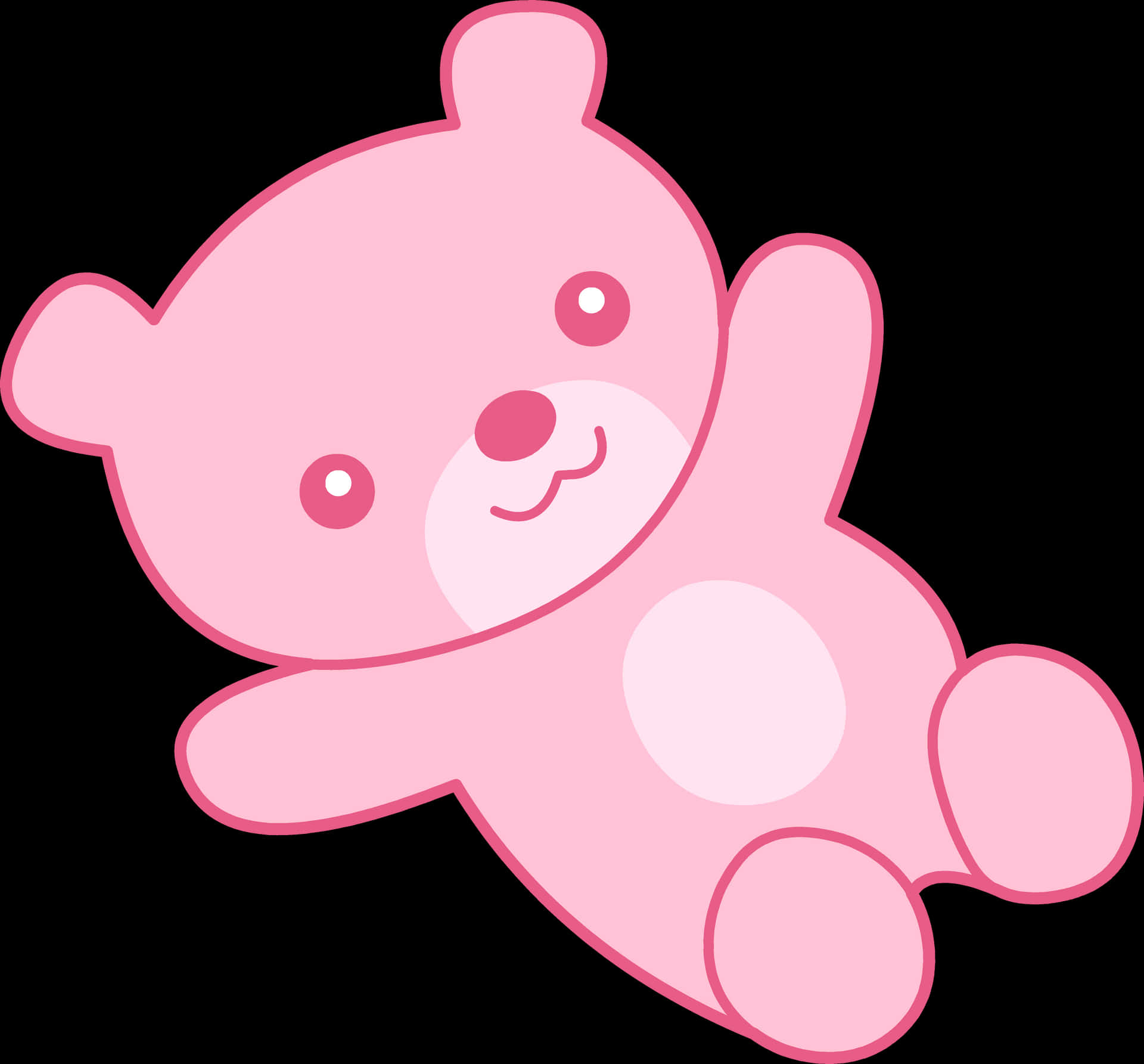 Pink Cartoon Teddy Bear PNG image