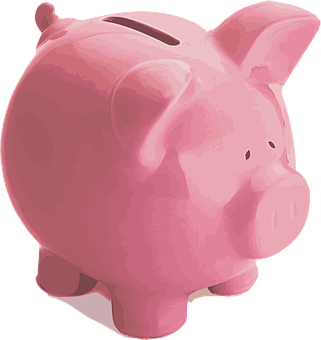 Pink Ceramic Piggy Bank PNG image
