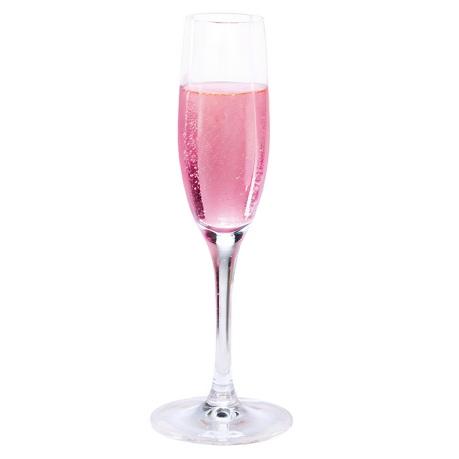 Pink Champagne In Crystal Glass Png 83 PNG image