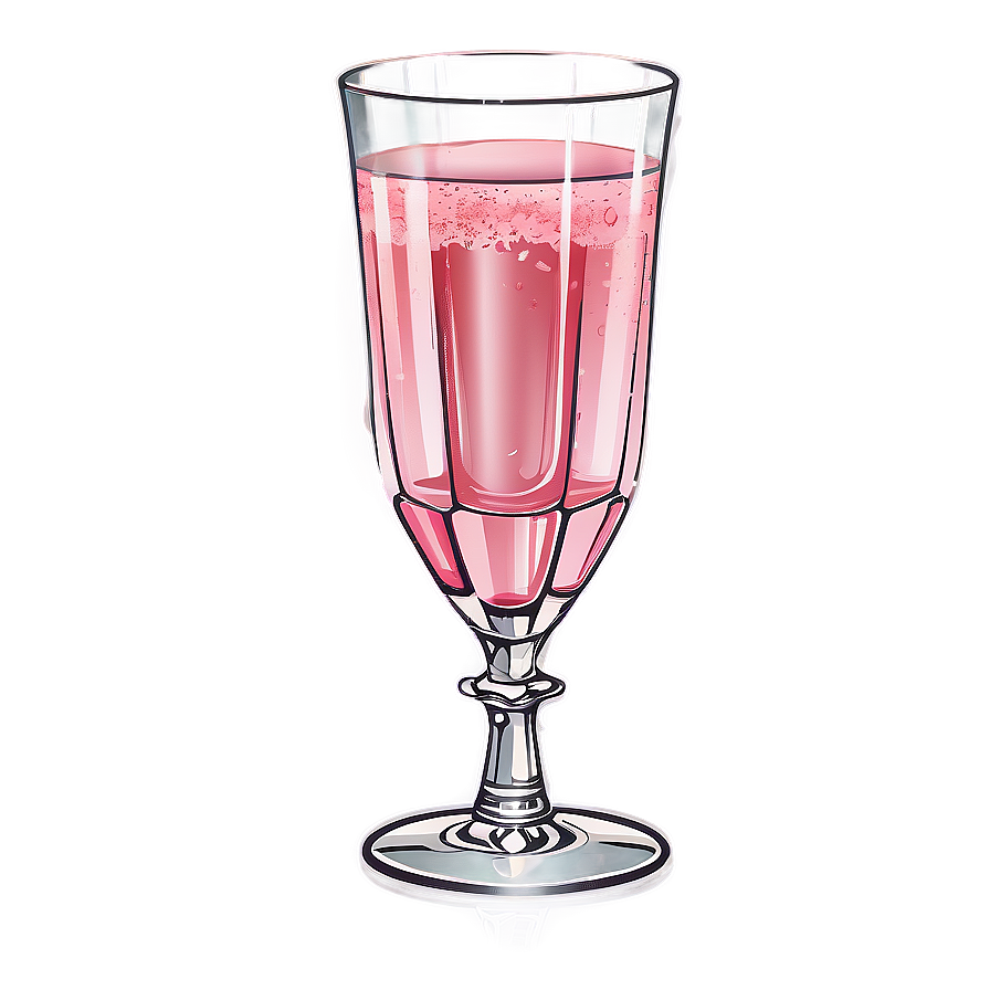 Pink Champagne In Crystal Glass Png Vej PNG image