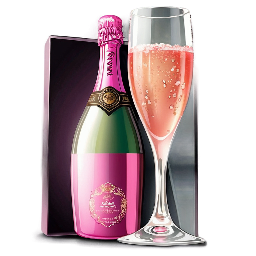 Pink Champagne In Elegant Bar Setting Png 06292024 PNG image