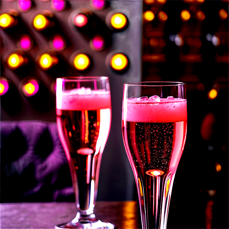 Pink Champagne In Elegant Bar Setting Png Rsd74 PNG image