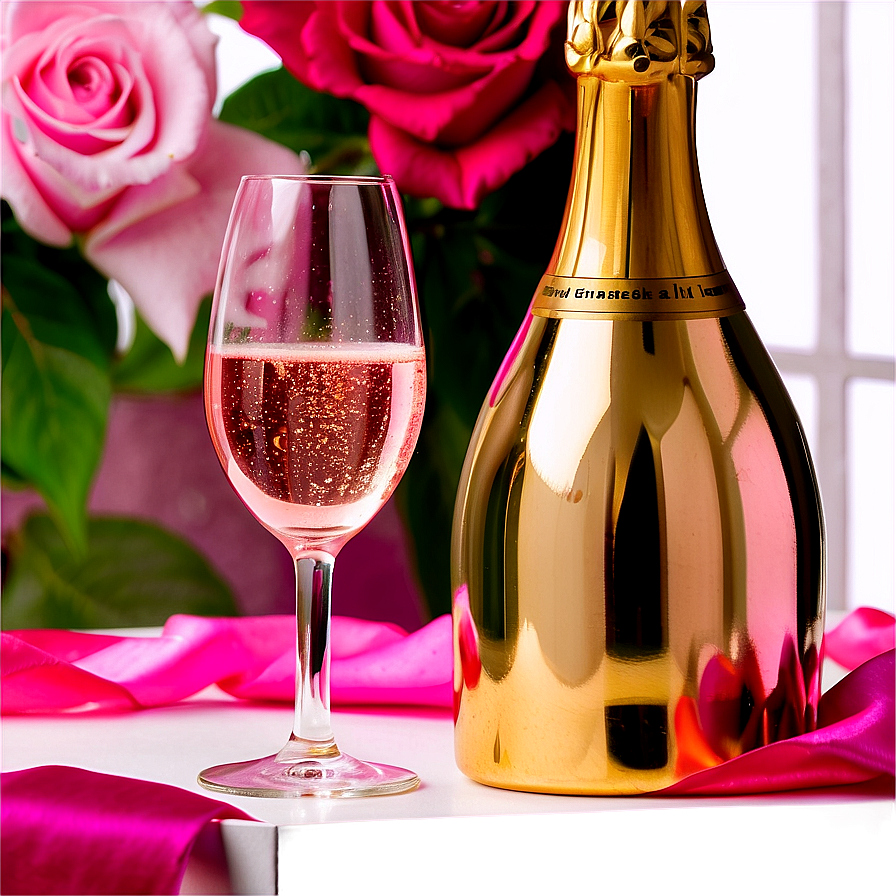 Pink Champagne In Luxury Setting Png 06292024 PNG image