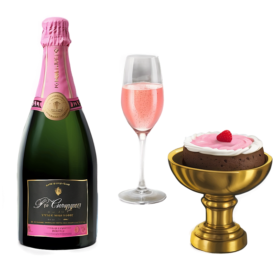 Pink Champagne With Dessert Pairing Png 35 PNG image