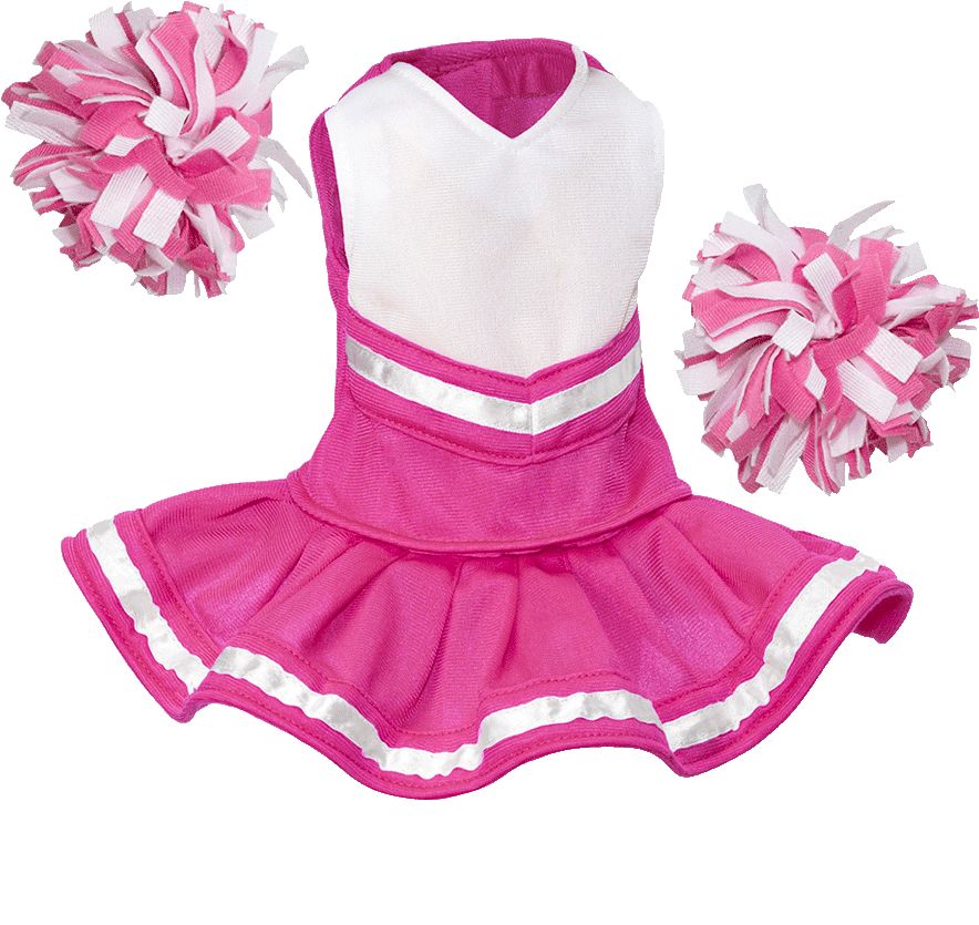 Pink Cheerleader Uniformwith Pom Poms PNG image