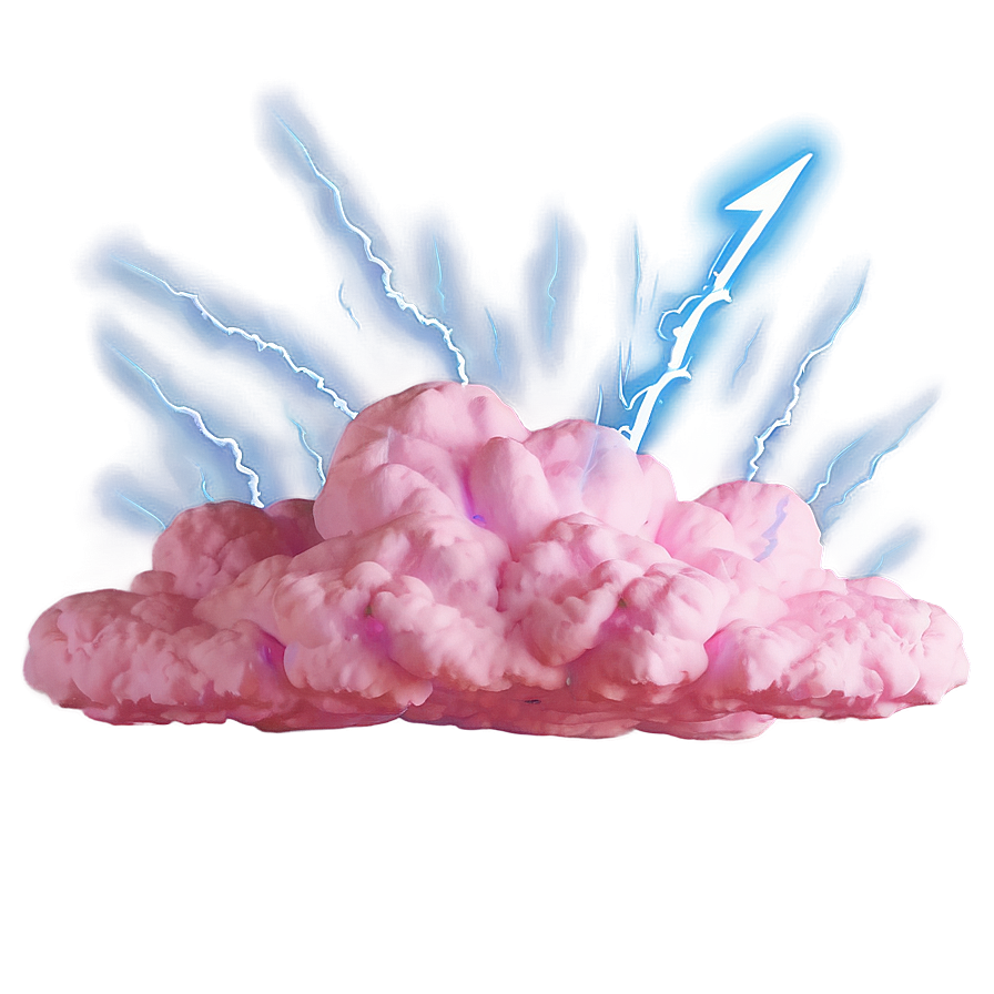 Pink Cloud With Lightning Png Ekq36 PNG image