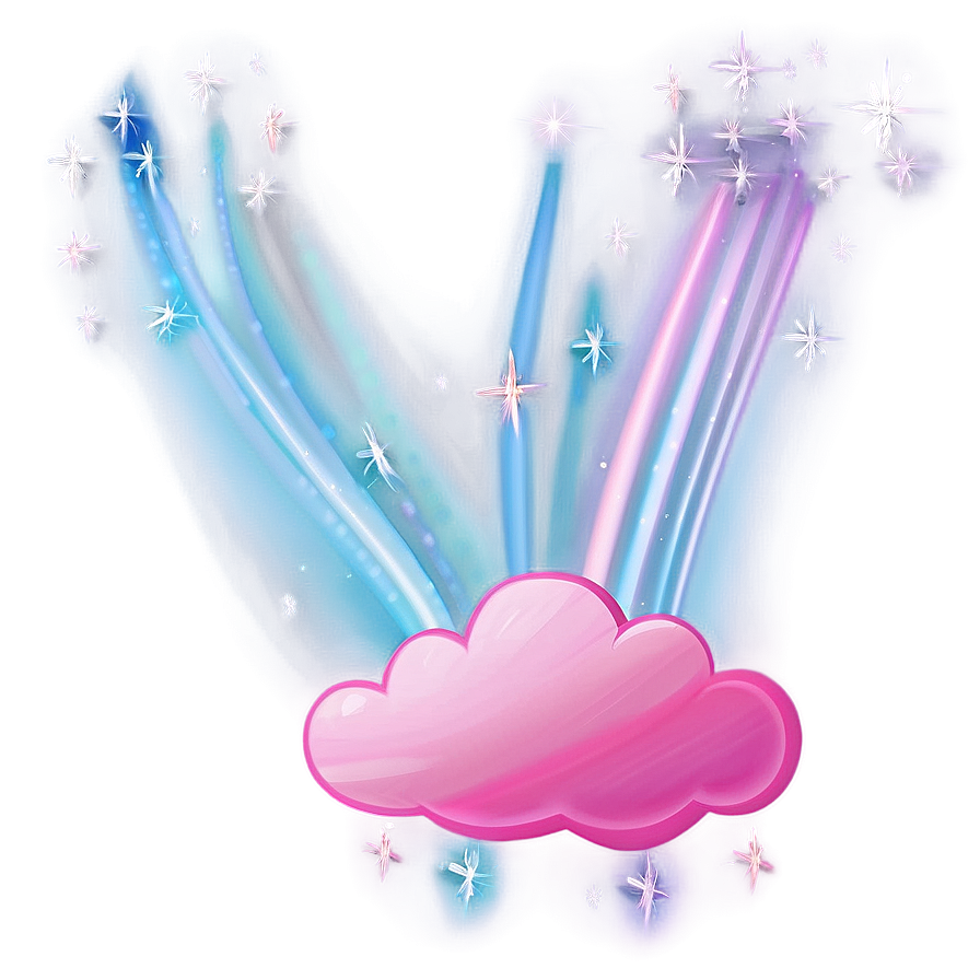 Pink Cloud With Shooting Stars Png 06252024 PNG image