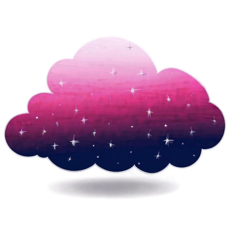 Pink Cloud With Stars Png 06252024 PNG image