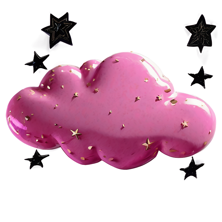 Pink Cloud With Stars Png 70 PNG image