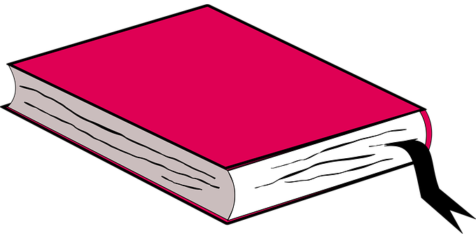 Pink Cover Book Cartoon PNG image