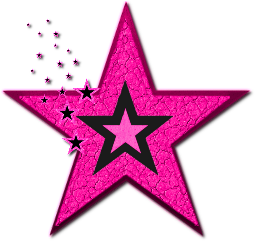 Pink Cracked Texture Star Tattoo Design PNG image