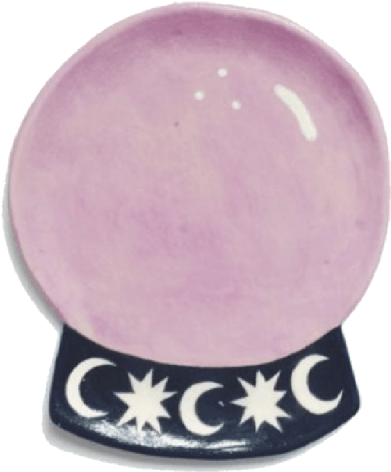 Pink Crystal Ballwith Moonand Stars Base PNG image