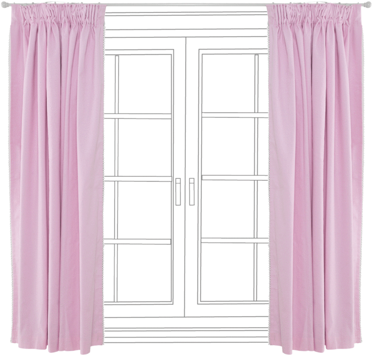 Pink Curtains French Doors PNG image