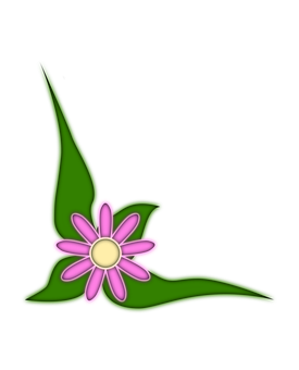 Pink Daisy Green Leaf Vector PNG image