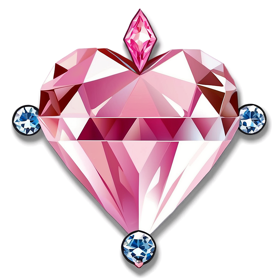 Pink Diamond Heart Love Emblem Png 06282024 PNG image