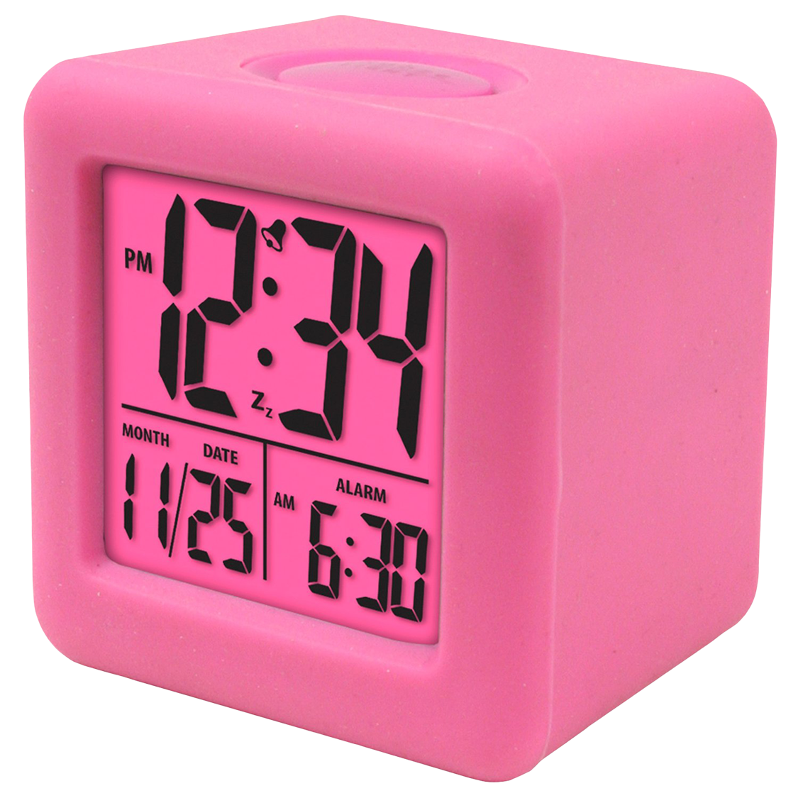 Pink Digital Alarm Clock PNG image