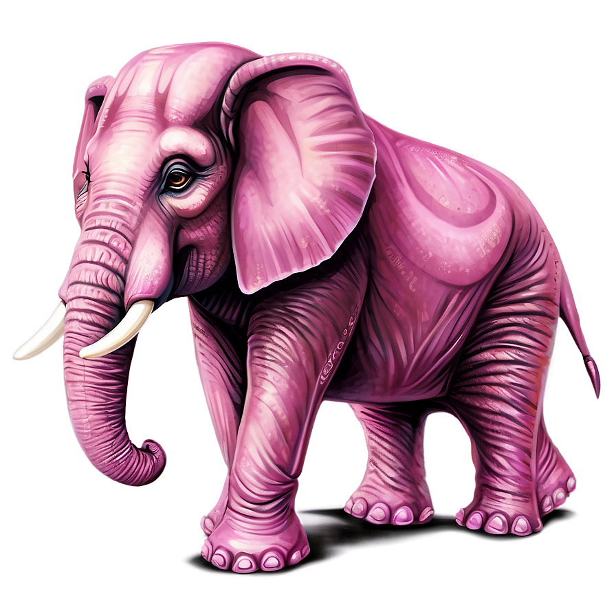 Pink Elephant Illustration Png 06292024 PNG image