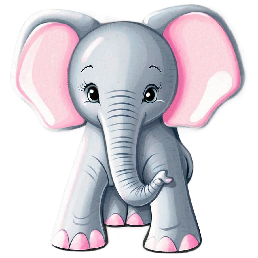 Pink Elephant Nursery Art Png Nxf70 PNG image