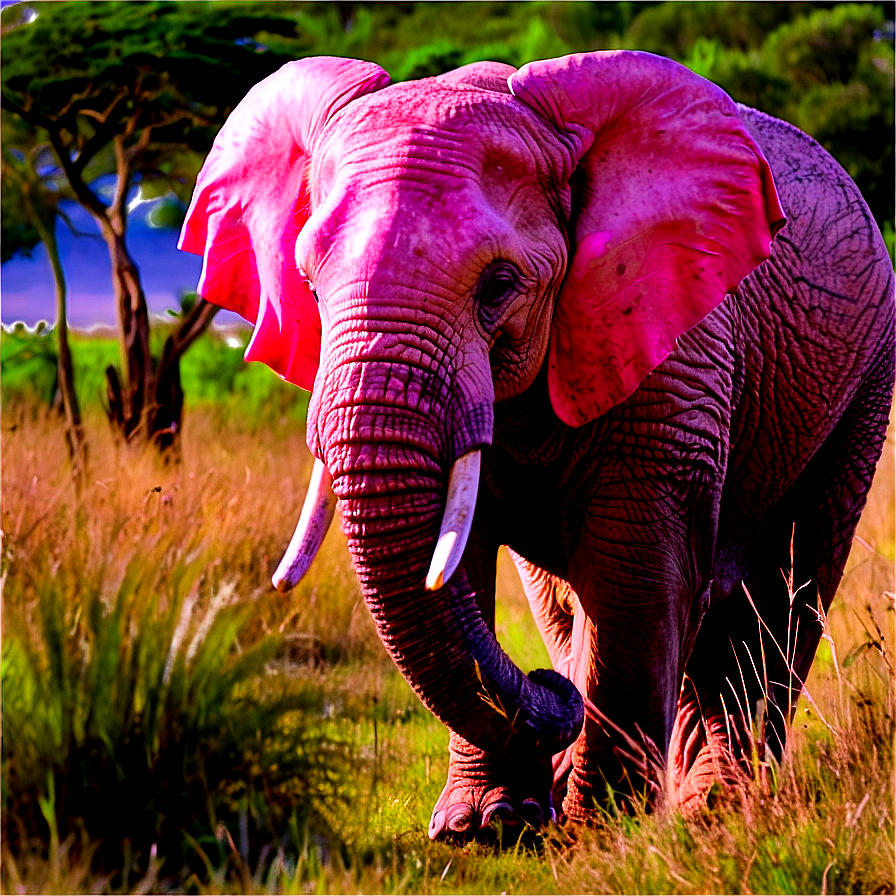 Pink Elephant Safari Adventure Png 18 PNG image