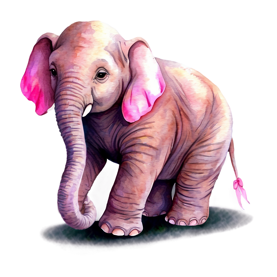 Pink Elephant Watercolor Png Cra31 PNG image