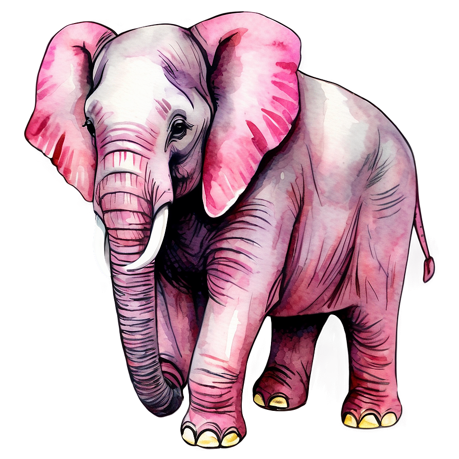 Pink Elephant Watercolor Png Cyh73 PNG image