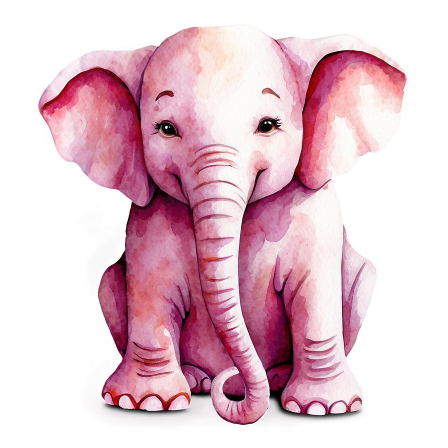 Pink Elephant Watercolor Png Sls PNG image