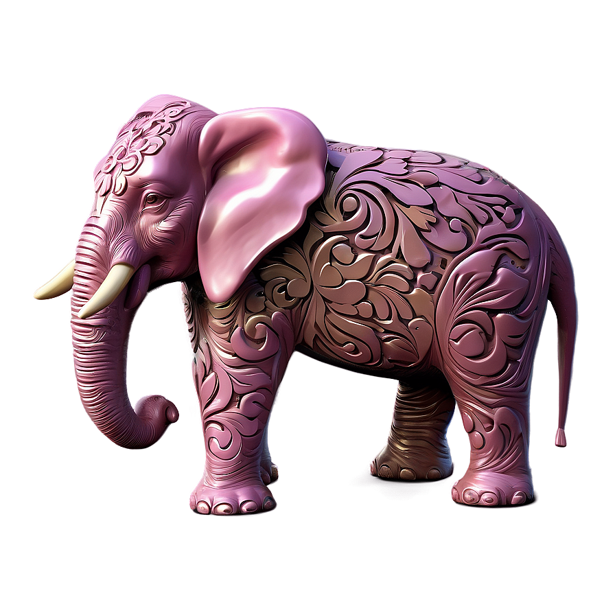 Pink Elephant With Flowers Png Reb77 PNG image