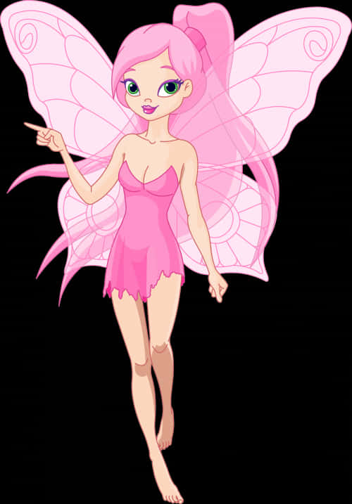 Pink Fairy Cartoon Character PNG image