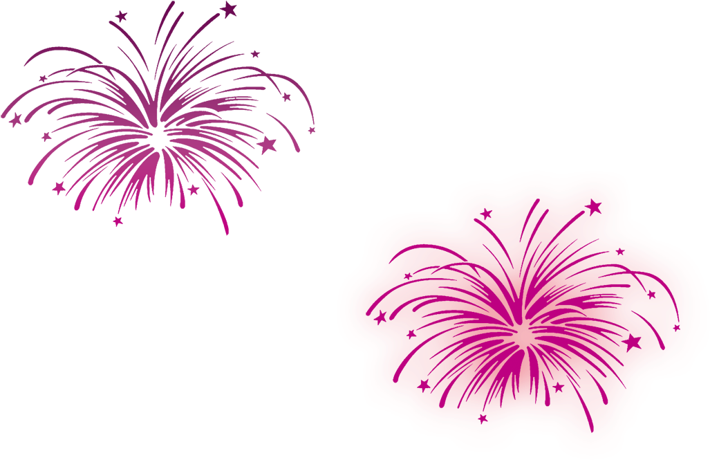 Pink Fireworks Illustration PNG image