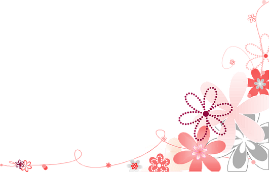 Pink Floral Black Background PNG image