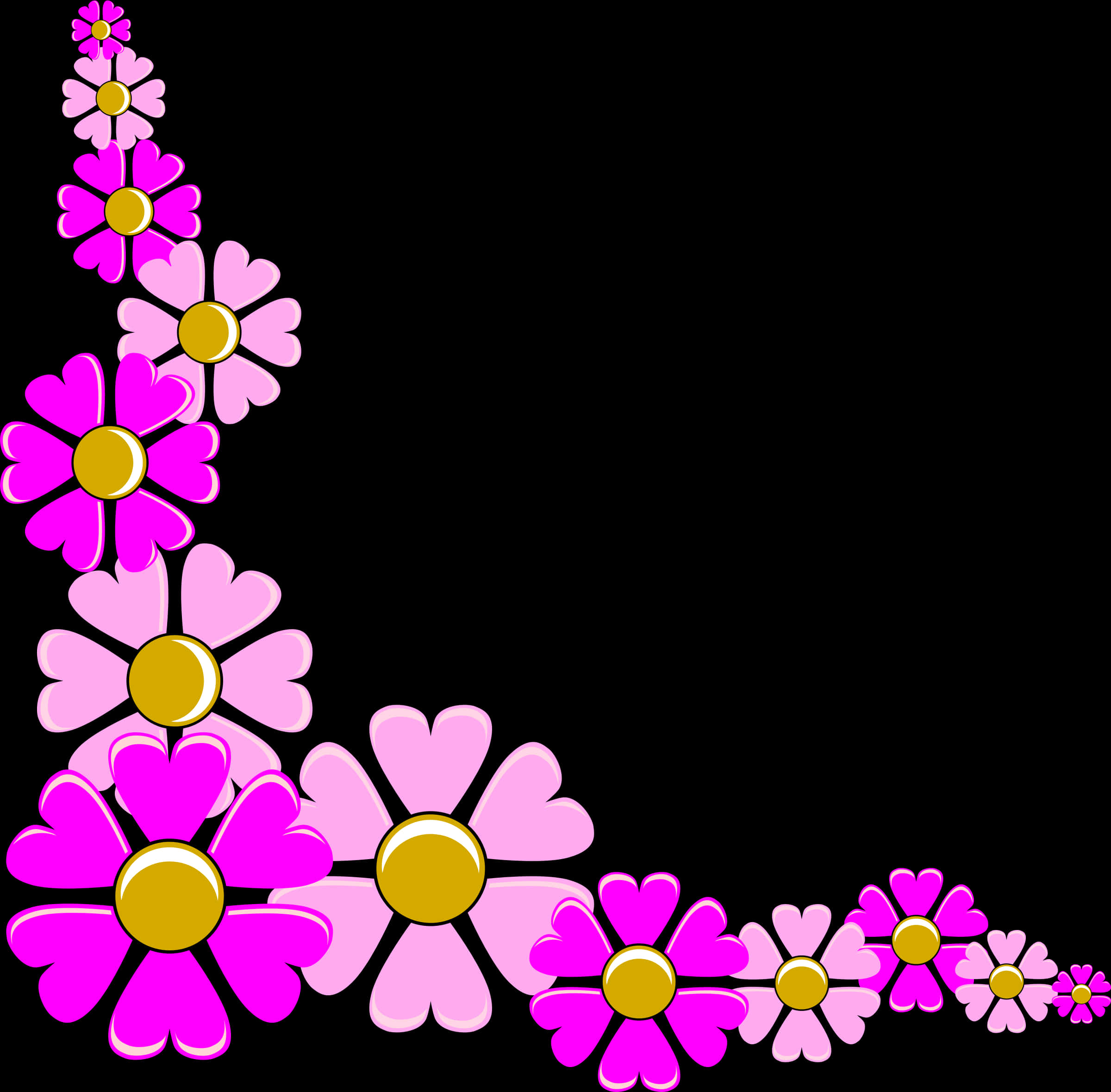 Pink_ Floral_ Border_ Design PNG image