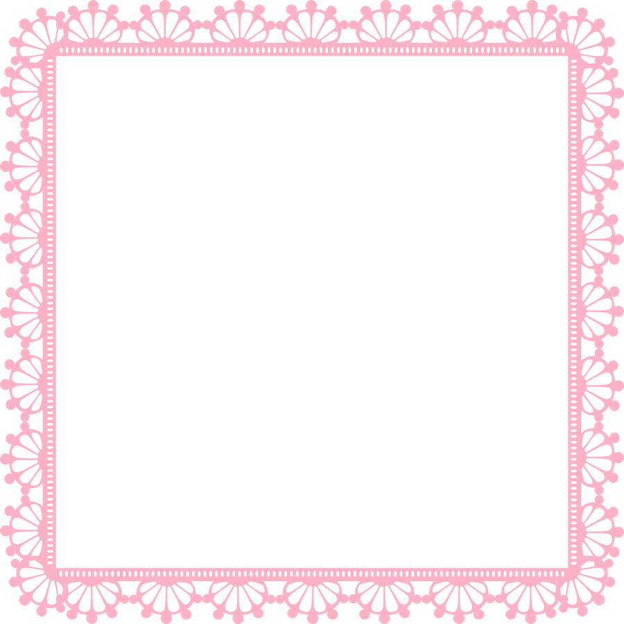 Pink Floral Border Square Frame PNG image