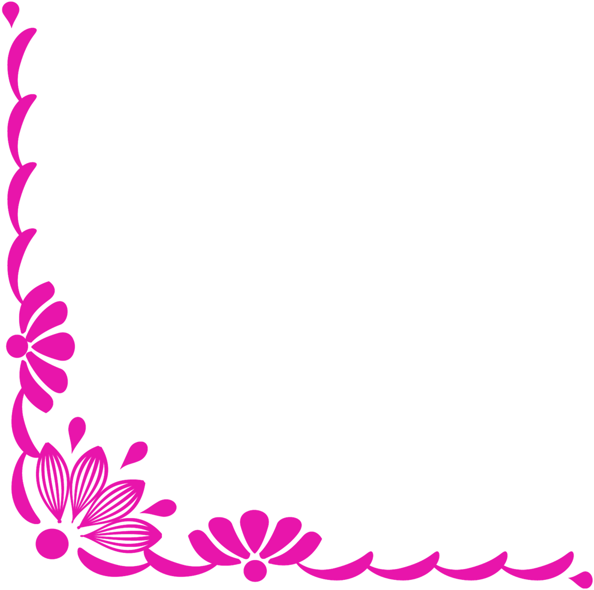 Pink Floral Corner Design PNG image