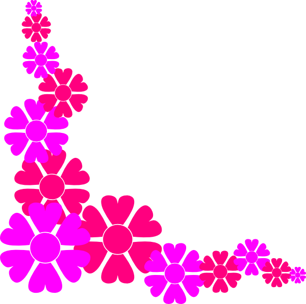 Pink Floral Corner Design PNG image