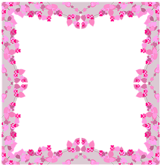 Pink Floral Decorative Frame PNG image