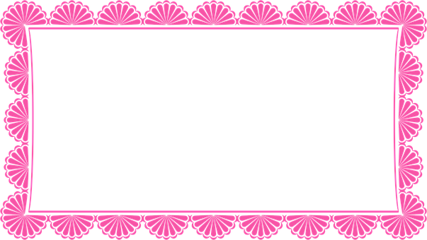 Pink Floral Decorative Frame PNG image