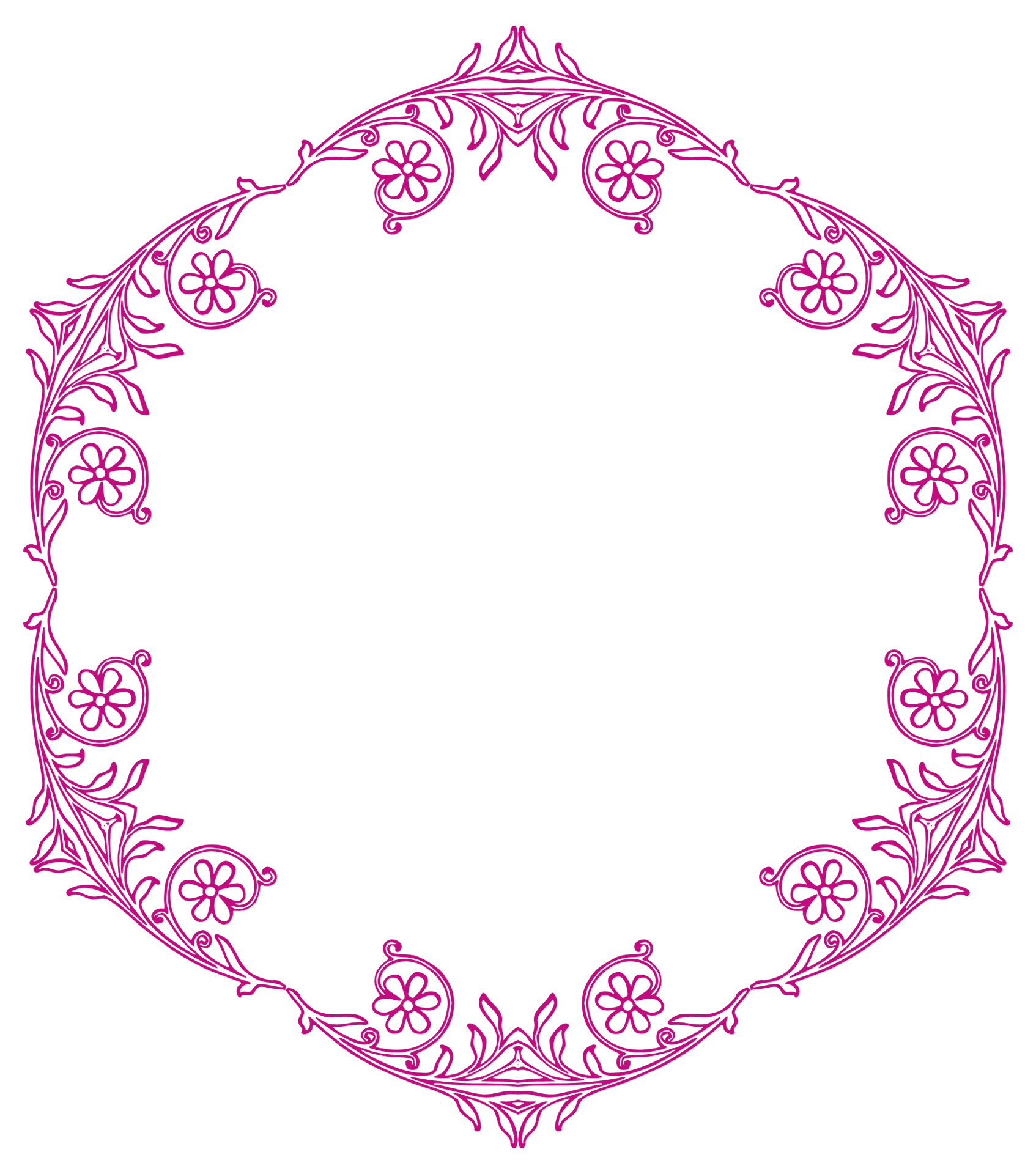 Pink Floral Wreath Vector PNG image